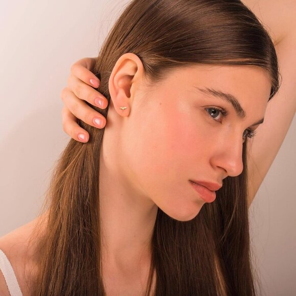 Flat Back Earrings Gold Plated Dragon Dinosaur Pterosaur Cowboy Shark Women - Picture 3 of 7